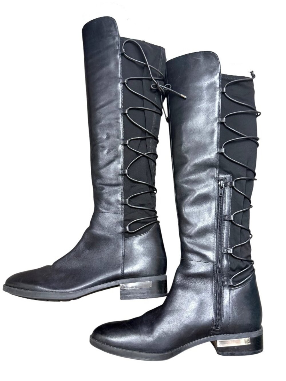 Vince Camuto Palenda Riding Knee-High Black Leather Boots Women 8.5